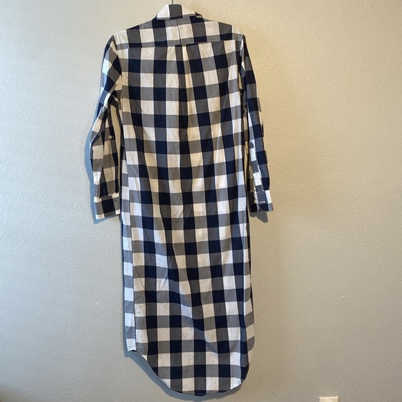 NAVY/WHITE BUFFALO CHECK GIRLFRIEND MIDI DRESS - Picture 4 of 4